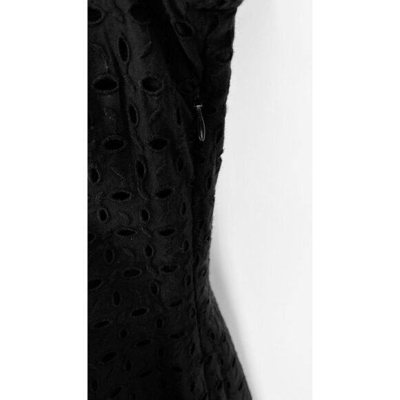 Avec Les Filles Eyelet Bell Sleeve Dress Size S Black Back Cutout NWT - Picture 12 of 16